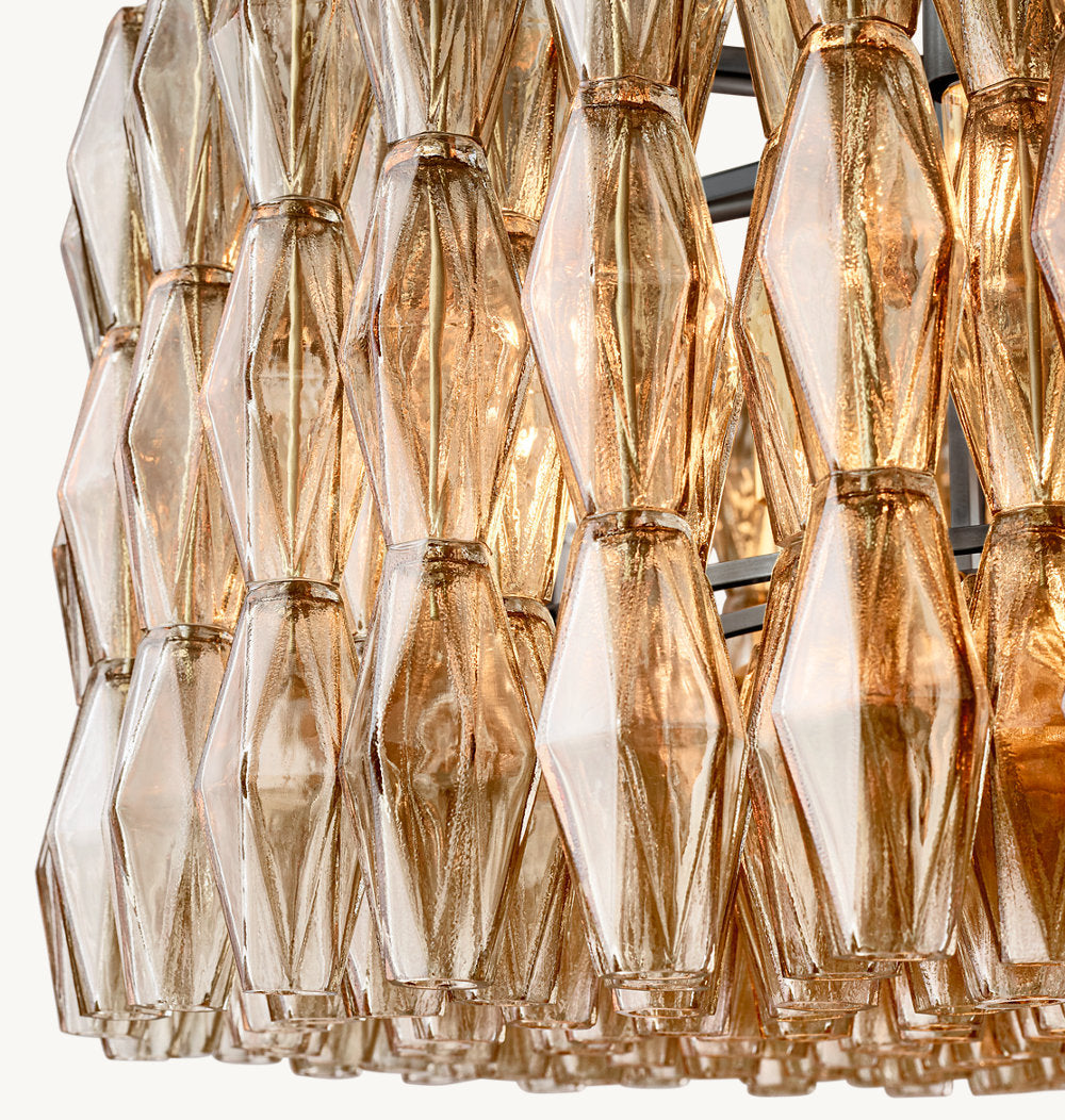 CHIARA SMOKE GLASS ROUND CHANDELIER 37"