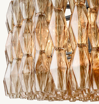 CHIARA SMOKE GLASS ROUND CHANDELIER 37"