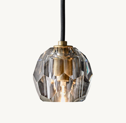 BOULE DE CRISTAL SMOKE GLASS CORD PENDANT