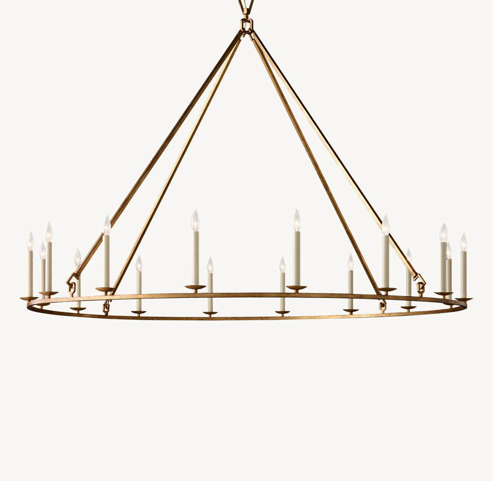 19TH C. ENGLISH OPENWORK ROUND CHANDELIER 72"