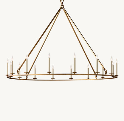 19TH C. ENGLISH OPENWORK ROUND CHANDELIER 72"