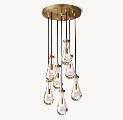 RAIN ROUND CHANDELIER 18"