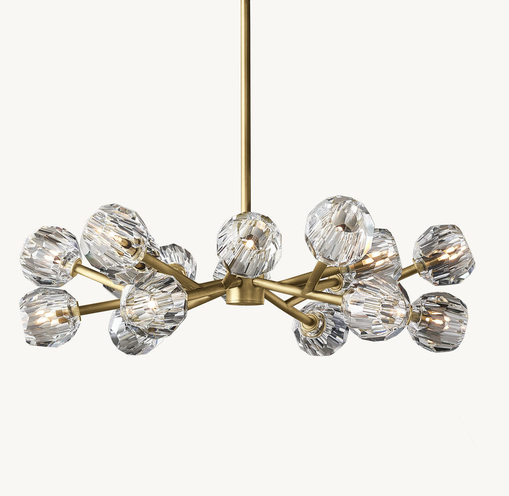 BOULE DE CRISTAL CLEAR GLASS ROUND CHANDELIER 36"