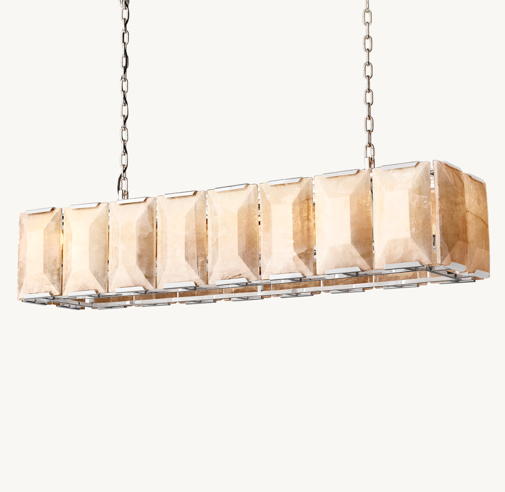 HARLOW CALCITE RECTANGULAR CHANDELIER 54"