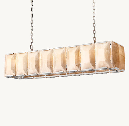 HARLOW CALCITE RECTANGULAR CHANDELIER 54"