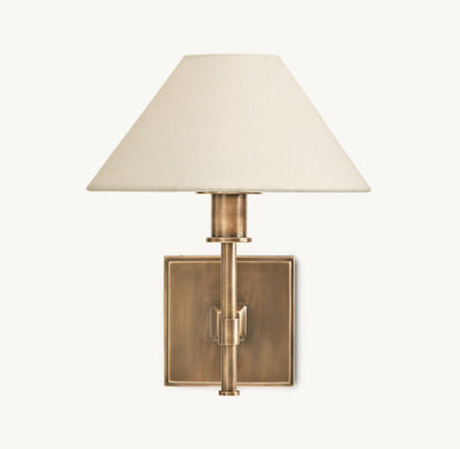 PETITE CANDLESTICK LINEN SHADE SCONCE