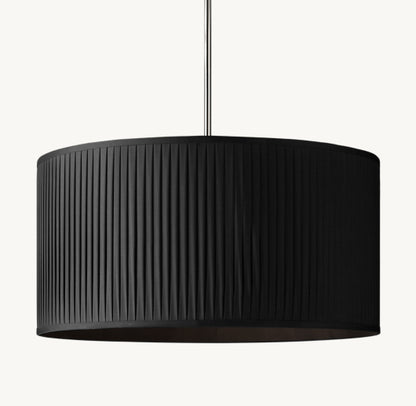 REED BLACK PLEATED DRUM PENDANT