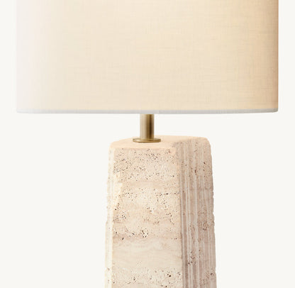 TALLADO CLASSICO TRAVERTINE CONVEX TABLE LAMP