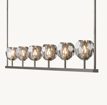 BOULE DE CRISTAL SMOKE GLASS LINEAR CHANDELIER 60"