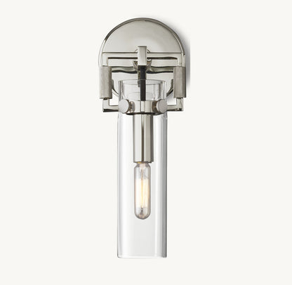 MACHINIST GLASS CYLINDER SCONCE 9"