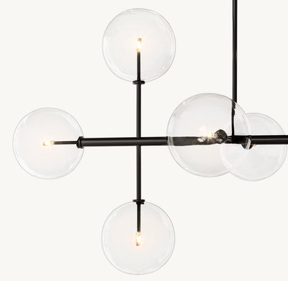GLASS GLOBE MOBILE LINEAR CHANDELIER