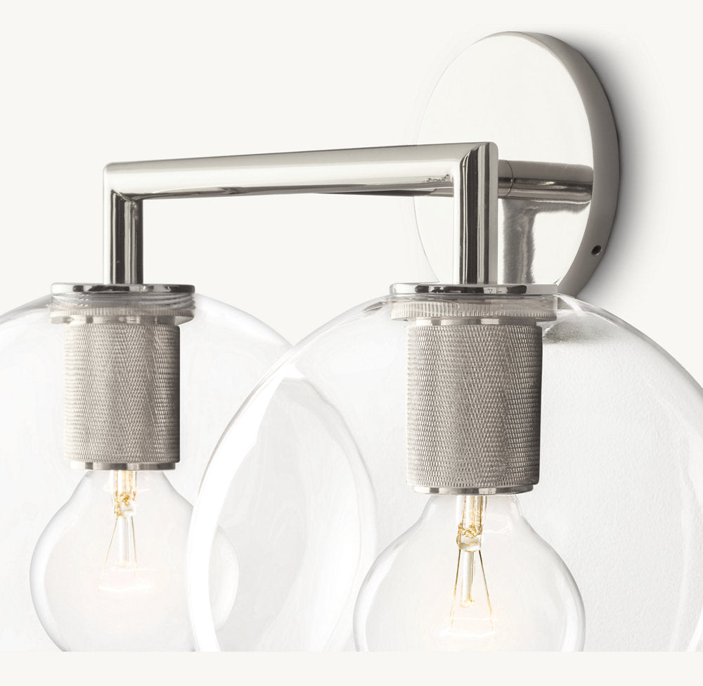 UTILITAIRE GLOBE SHADE DOUBLE SCONCE