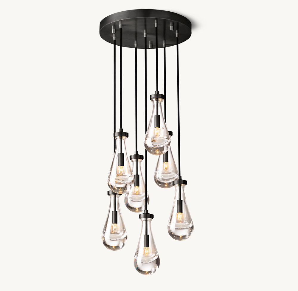 RAIN ROUND CHANDELIER 18"