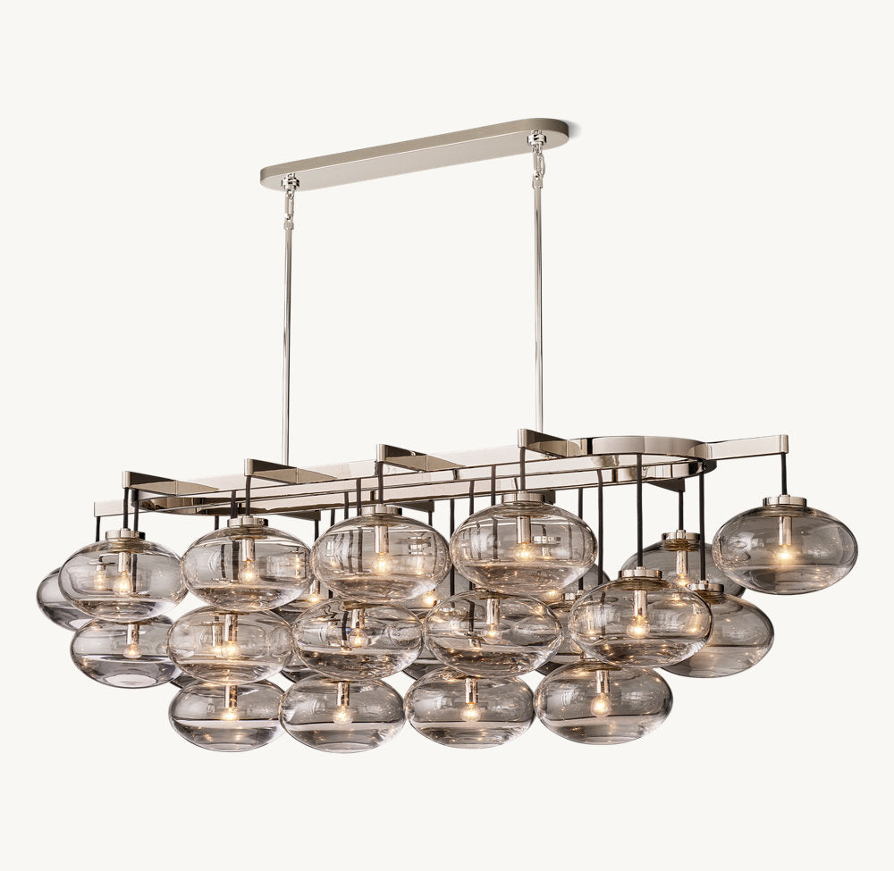 CABRETTE CLEAR GLASS LINEAR CHANDELIER 72"