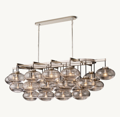 CABRETTE CLEAR GLASS LINEAR CHANDELIER 72"