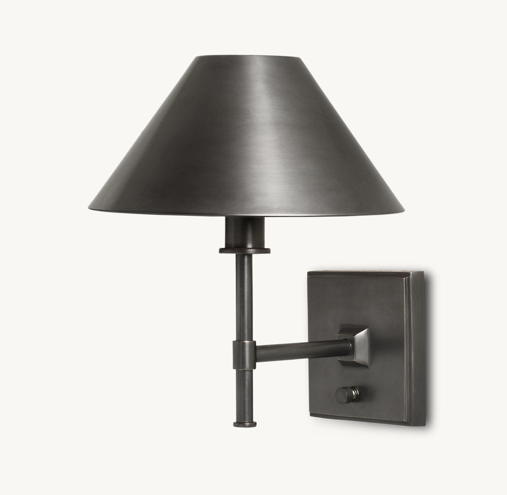 PETITE CANDLESTICK METAL SHADE SCONCE