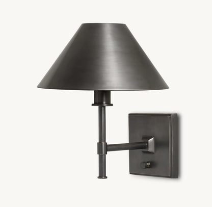 PETITE CANDLESTICK METAL SHADE SCONCE