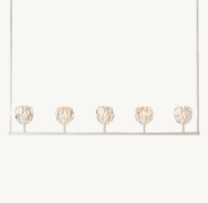 BOULE DE CRISTAL CLEAR GLASS LINEAR CHANDELIER 48"