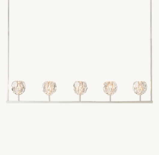 BOULE DE CRISTAL CLEAR GLASS LINEAR CHANDELIER 48"