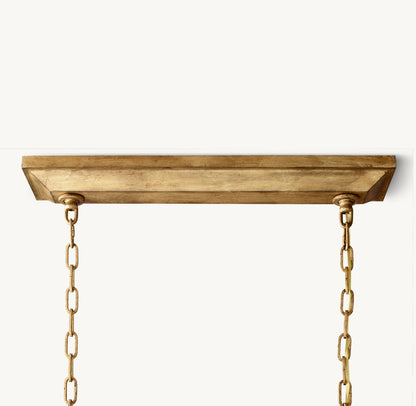 19TH C. ENGLISH OPENWORK RECTANGULAR CHANDELIER 54"