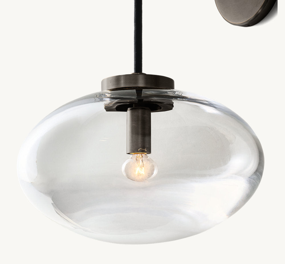 CABRETTE CLEAR GLASS SCONCE