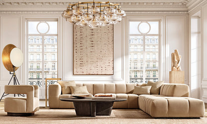 CABRETTE CLEAR GLASS ROUND CHANDELIER 60"