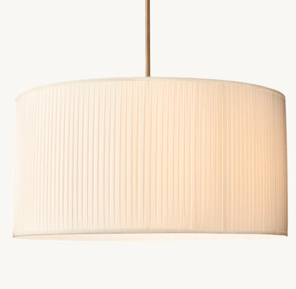 REED WHITE PLEATED DRUM PENDANT