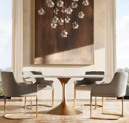 BOULE DE CRISTAL SMOKE GLASS ROUND CLUSTER CHANDELIER 40"