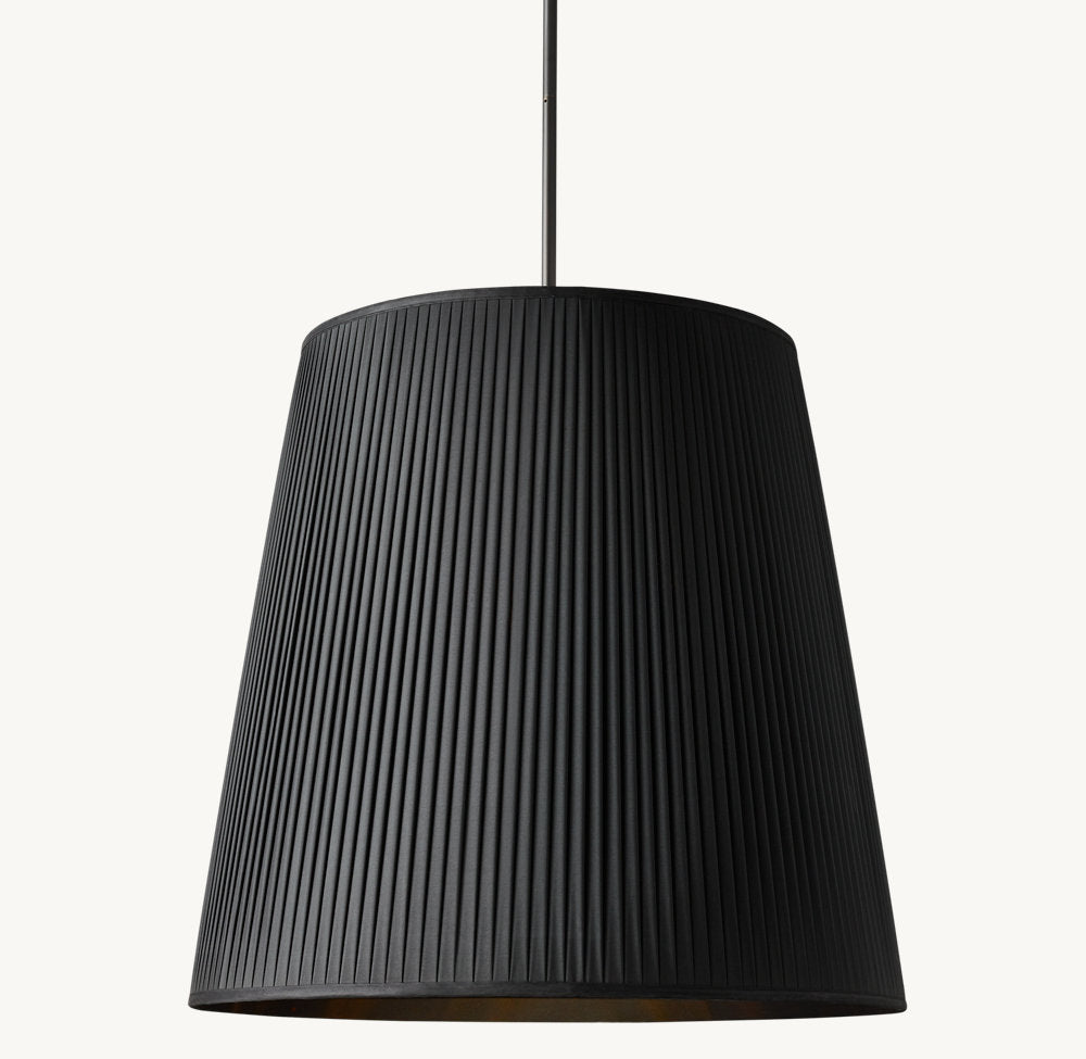 REED BLACK PLEATED BARREL PENDANT