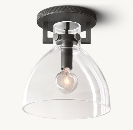 MACHINIST GLASS CLOCHE FLUSHMOUNT