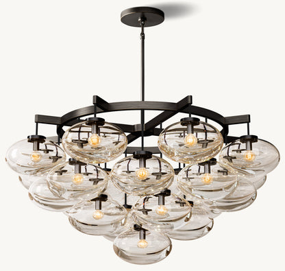 CABRETTE CLEAR GLASS ROUND CHANDELIER 48"