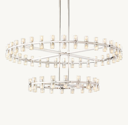 ARCACHON LED ROUND TWO-TIER CHANDELIER 60"