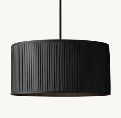 REED BLACK PLEATED DRUM PENDANT