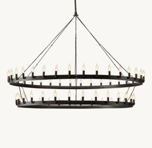 CAMINO VINTAGE CANDELABRA TWO-TIER CHANDELIER 71"