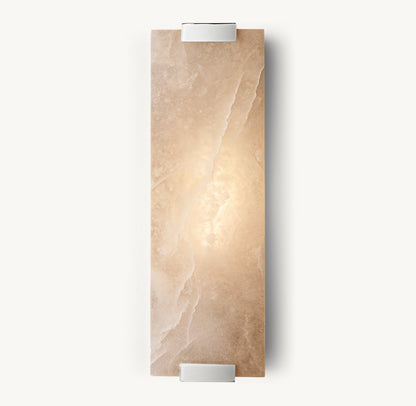 HAND-CARVED ALABASTER GRAND SCONCE