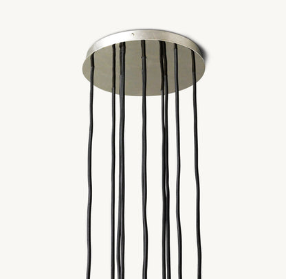 BOULE DE CRISTAL CLEAR GLASS ROUND CLUSTER CHANDELIER 14"