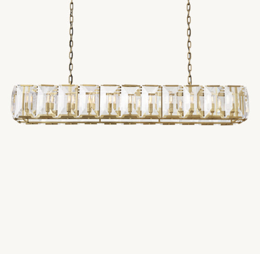 HARLOW CRYSTAL RECTANGULAR CHANDELIER 74"