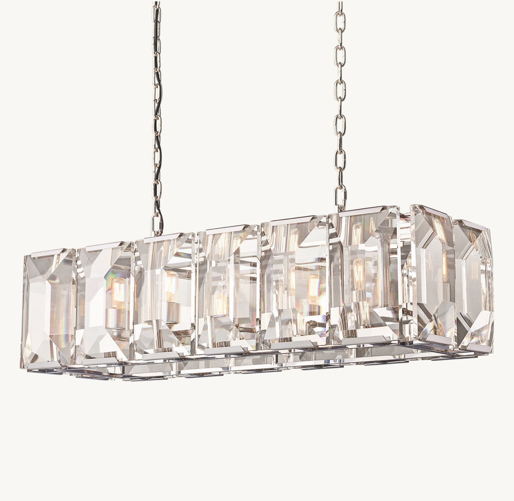 HARLOW CRYSTAL RECTANGULAR CHANDELIER 42"