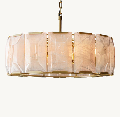HARLOW CALCITE ROUND CHANDELIER 31"