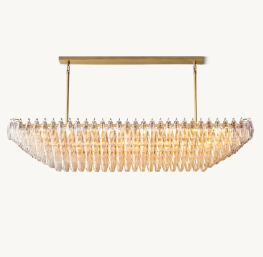 CHIARA CLEAR GLASS TIERED RECTANGULAR CHANDELIER 74"