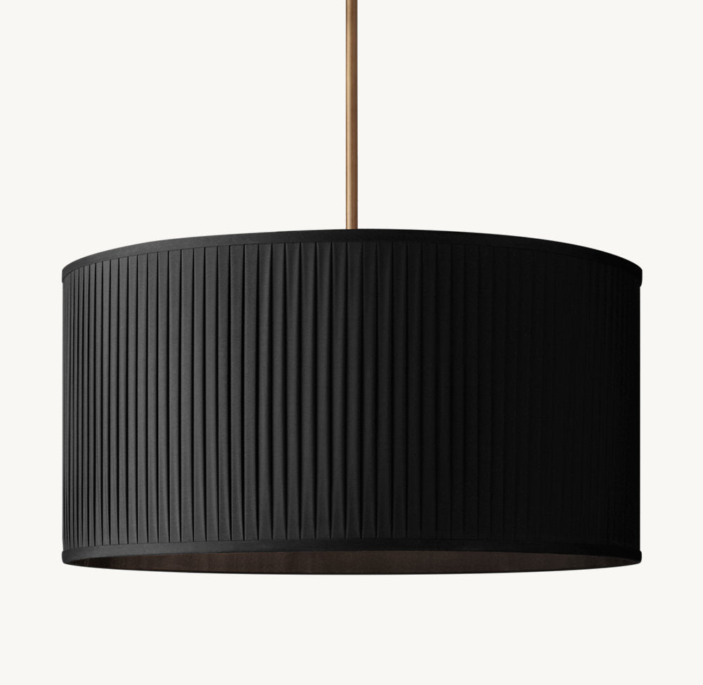 REED BLACK PLEATED DRUM PENDANT