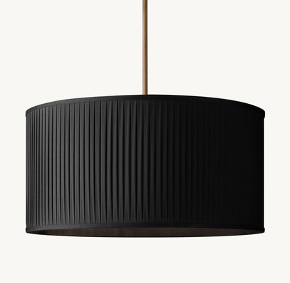 REED BLACK PLEATED DRUM PENDANT