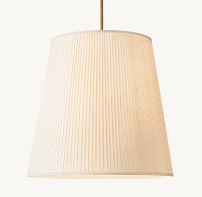 REED WHITE PLEATED BARREL PENDANT