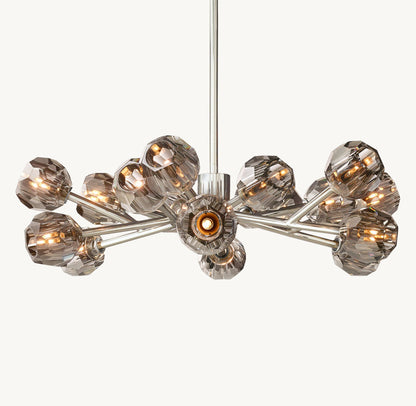 BOULE DE CRISTAL SMOKE GLASS ROUND CHANDELIER 36"