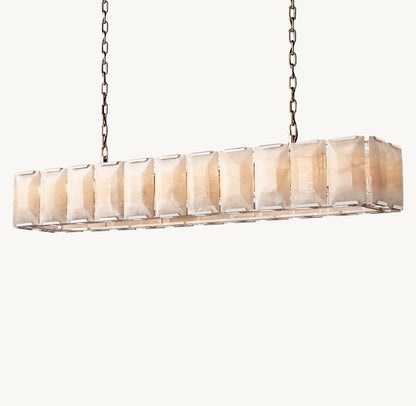 HARLOW CALCITE RECTANGULAR CHANDELIER 74"