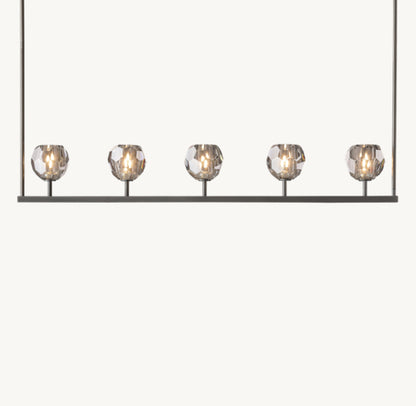 BOULE DE CRISTAL SMOKE GLASS LINEAR CHANDELIER 48"