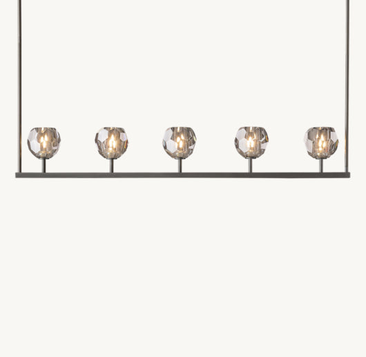 BOULE DE CRISTAL SMOKE GLASS LINEAR CHANDELIER 48"