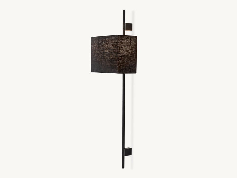 VELA ROUND BAR SCONCE - RECTANGULAR SHADE