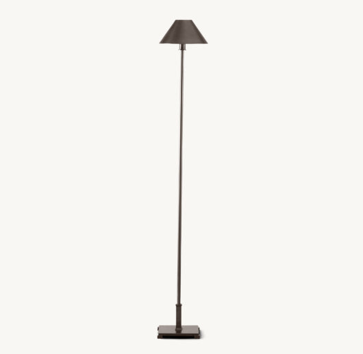 PETITE CANDLESTICK METAL SHADE FLOOR LAMP