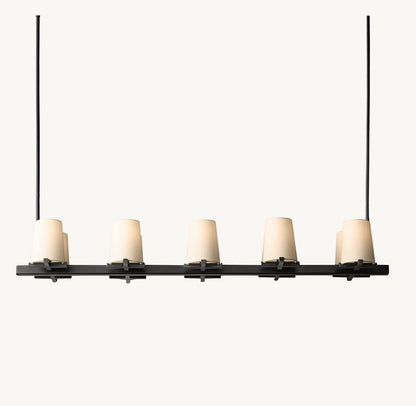 PAUILLAC FABRIC SHADE LINEAR CHANDELIER 49"